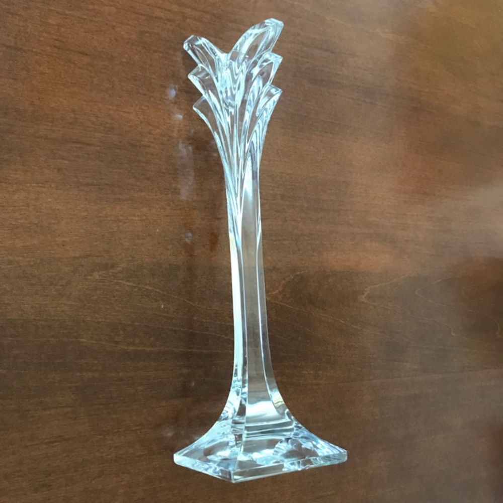 RARE-Mikasa Crystal Art Deco Vintage Candle Stick 12” Tall.